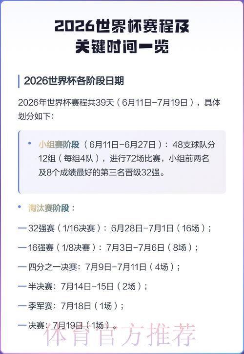 2026世界杯赛程最新实时赛程官网入口